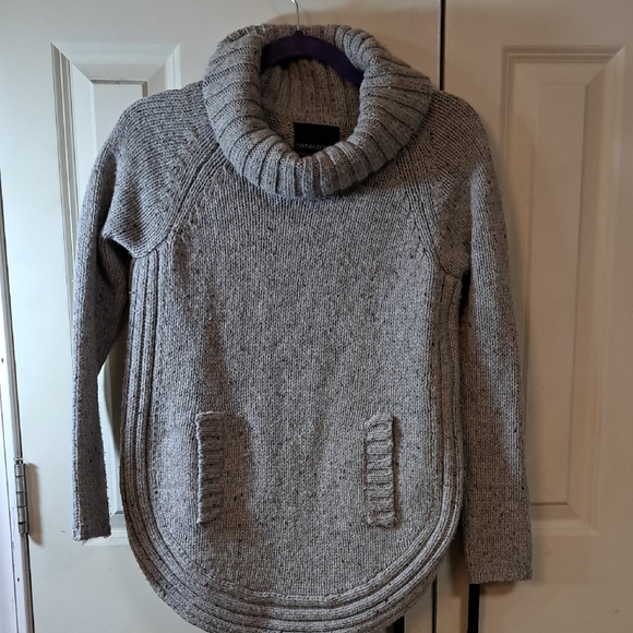 Cable & Gauge Sweaters - CYNTHIA ROWLEY Cable & Gauge Heather Gray Cowl Neck Sweater